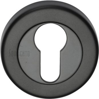 53mm Round Euro Keyhole Escutcheon in Matt Black - Sorrento | SC-0192-BLK