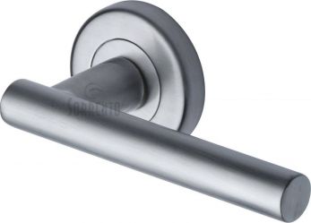 Shuttle SC-3052-SC door handles on rose satin chrome