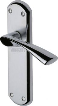 Atlanta Range Satin Chrome|Polished Chrome Lever Door Handle on backplate (Latch Plate) - by Sorrento | SC-7610-AP