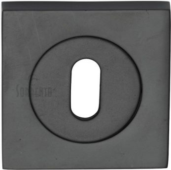 53mm Square Standard Keyhole Escutcheon in Matt Black - Sorrento | SC-SQ0191-BLK