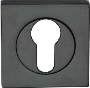53mm Square Euro Keyhole Escutcheon in Matt Black - Sorrento | SC-SQ0192-BLK