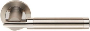 Eurospec SWL1010DUO Berna Solid Stainless Steel Lever Handles on Round Rose