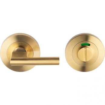 Eurospec Steelworx Disabled Thumbturn Release Round Rose - Satin Brass (SWT1025-ISPVD)
