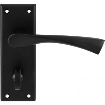 Serozzetta Venti Lever On Backplate Bathroom Lock 57mm c/c Matt Black | SZR023MB