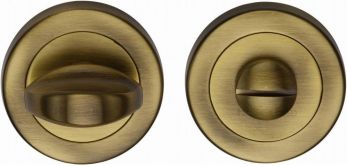 53mm Round Thumb Turn in Antique Brass - Heritage Brass | V0678-AT