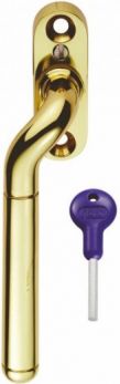 Carlisle Brass V1008LHPB - window espag cranked left hand locking fastener Polished Brass