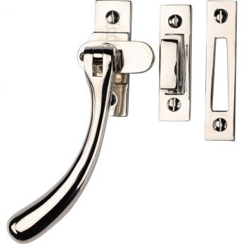 V1008L MP/HP-PNF - Lockable Casement Window Fastener Ball Design Polished Nickel finish - by Heritage Brass