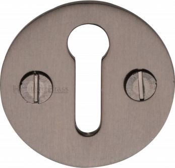 32mm Round Standard Keyhole Escutcheon in Matt Bronze - Heritage Brass | V1010-MB