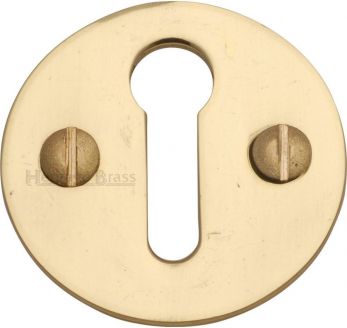 32mm Round Standard Keyhole Escutcheon in Polished Brass - Heritage Brass | V1010-PB
