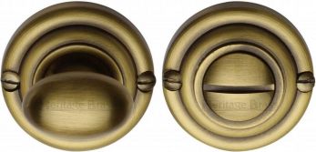 45mm Round Thumb Turn in Antique Brass - Heritage Brass | V1015-AT