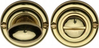 45mm Round Thumb Turn in Polished Brass - Heritage Brass | V1015-PB