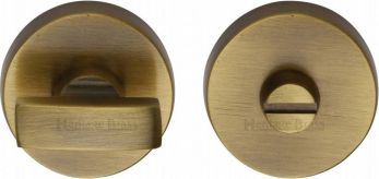 35mm Round Thumb Turn in Antique Brass - Heritage Brass | V1018-AT