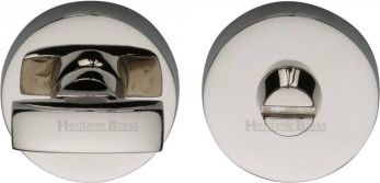 35mm Round Thumb Turn in Polished Nickel - Heritage Brass | V1018-PNF