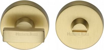 35mm Round Thumb Turn in Satin Brass - Heritage Brass | V1018-SB