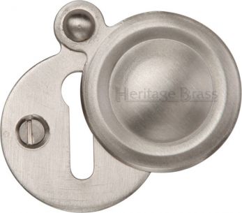33mm Round Standard Keyhole Covered Escutcheon in Satin Nickel - Heritage Brass | V1020-SN