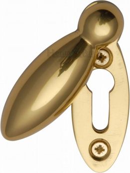 59mm x 20mm Oval Standard Keyhole Covered Escutcheon in Polished Brass - Heritage Brass | V1022-PB