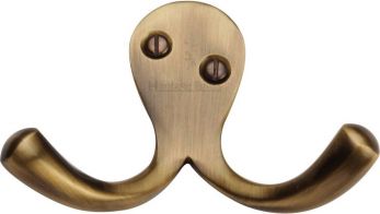 Heritage Brass V1060-AT - robe hook double 64mm antique brass