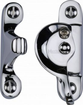 Heritage Brass Fitch Pattern Sash Fastener Lockable Polished Chrome