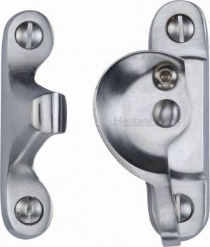 Heritage Brass Fitch Pattern Sash Fastener Lockable Satin Chrome