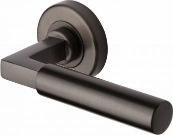 Heritage Brass V2259-MB Door Handle Lever on Rose Bauhaus Design Matt Bronze