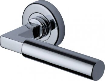 Heritage Brass V2259-PC Door Handle Lever on Rose Bauhaus Design Polished Chrome Finish