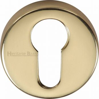 46mm Round Euro Keyhole Escutcheon in Polished Brass - Heritage Brass | V4008-PB