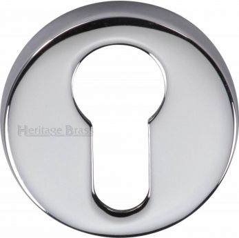 46mm Round Euro Keyhole Escutcheon in Polished Chrome - Heritage Brass | V4008-PC