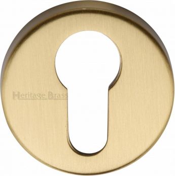46mm Round Euro Keyhole Escutcheon in Satin Brass - Heritage Brass | V4008-SB
