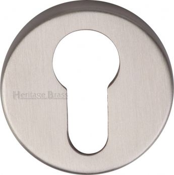 46mm Round Euro Keyhole Escutcheon in Satin Nickel - Heritage Brass | V4008-SN