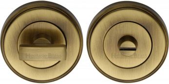 50mm Round Thumb Turn in Antique Brass - Heritage Brass | V4040-AT