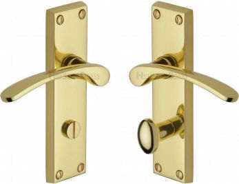 Sophia V4142-PB - polished brass bathroom door handles