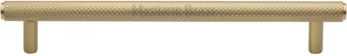 Heritage Brass Cabinet Pull Complete Knurl Design 160mm CTC Satin Brass finish