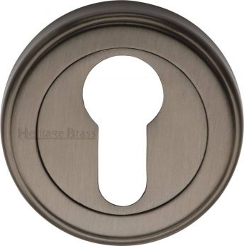 50mm Round Euro Keyhole Escutcheon in Matt Bronze - Heritage Brass | V5020-MB