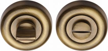 53mm Round Thumb Turn in Antique Brass - Heritage Brass | V6720-AT