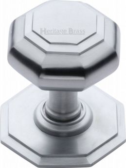 Octagonal V890-SC - centre door knob 71mm satin chrome