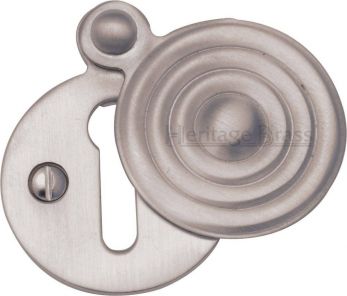 33mm Round Standard Keyhole Covered Escutcheon in Satin Nickel - Heritage Brass | V972-SN