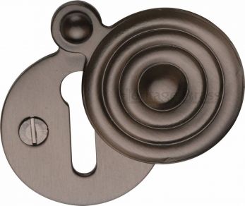 33mm Round Standard Keyhole Covered Escutcheon in Matt Bronze - Heritage Brass | V972-MB