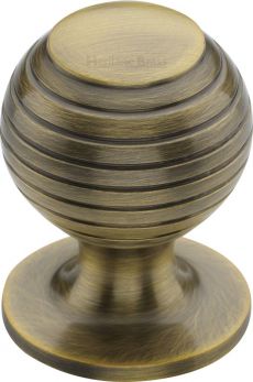 Heritage Brass Cabinet Knob Beehive Design 32mm Antique Brass finish