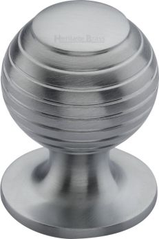 Heritage Brass Cabinet Knob Beehive Design 32mm Satin Chrome finish