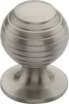 Heritage Brass Cabinet Knob Beehive Design 32mm Satin Nickel finish