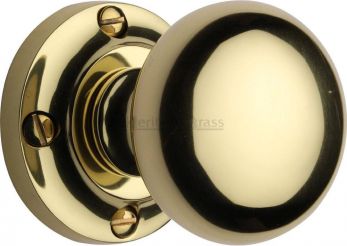 Victoria V980-PB Polished Brass Bun Mortice Door Knobs