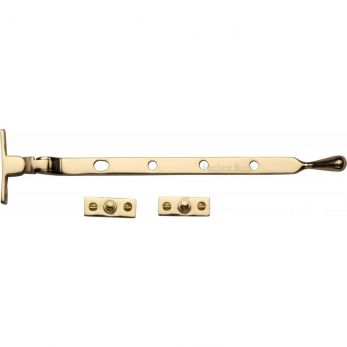 V992 10-ULB - Casement Window Stay Ball Design 10" Unlacquered Brass finish - by Heritage Brass