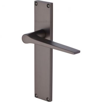 VT8110-MB - Gio Lever Latch Door Handle on 200mm Plate Matt Bronze finish - by Heritage Brass