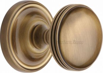 Whitehall WHI6429-AT Antique Brass Ringed Mortice Door Knobs