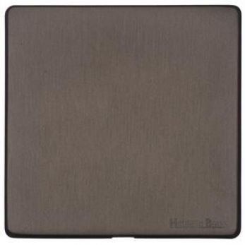 X09.131 Vintage Matt Bronze 1-Gang Blank Plate Screwless