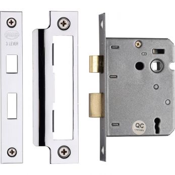 York YKSL33N-PC&PN Architectural 3 Lever Sashlock 3" Case Polished Chrome/Nickel