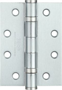 Ball Bearing Door Hinge in Satin Chrome, (102mm x 76mm / 4" x 3") | ZHS43SC