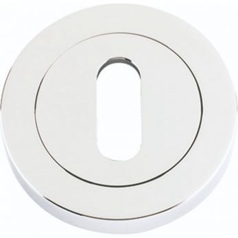 50mm Round Standard Lock Escutcheon in Polished Nickel - Zoo Hardware | ZPZ002PN