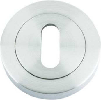 50mm Round Standard Keyhole Escutcheon in Satin Chrome - Zoo Hardware | ZPZ002SC