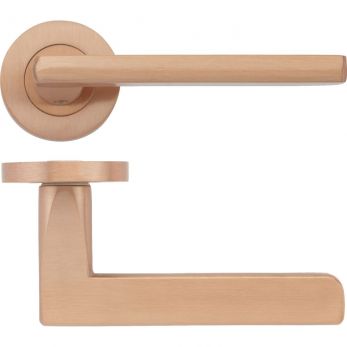 Venice Lever - Screw On Round Rose 50mm dia. Rose Gold (ZPZ070-TRG)